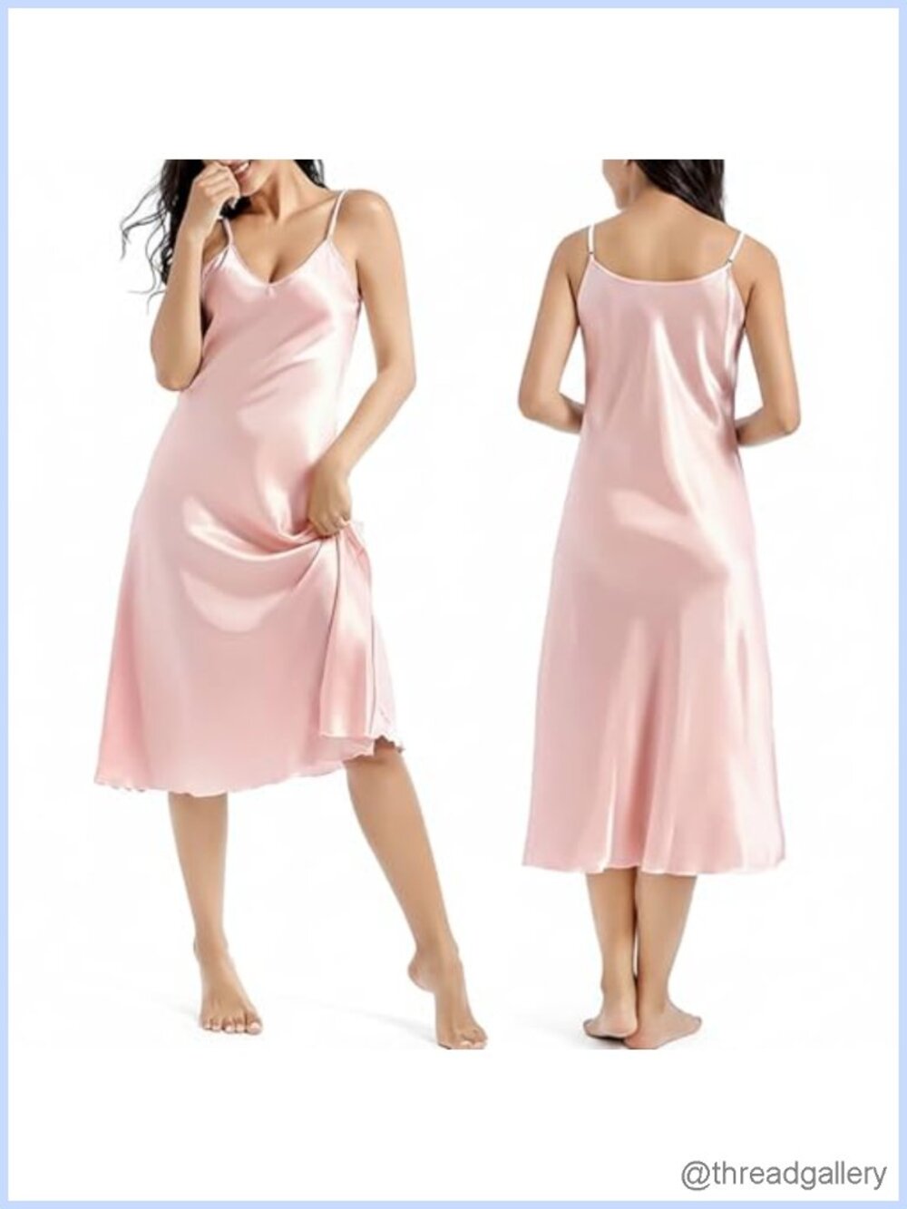 Womens Satin Long Nightgown Sleeveless Chemise Lingerie Slip Dress Sleepwear